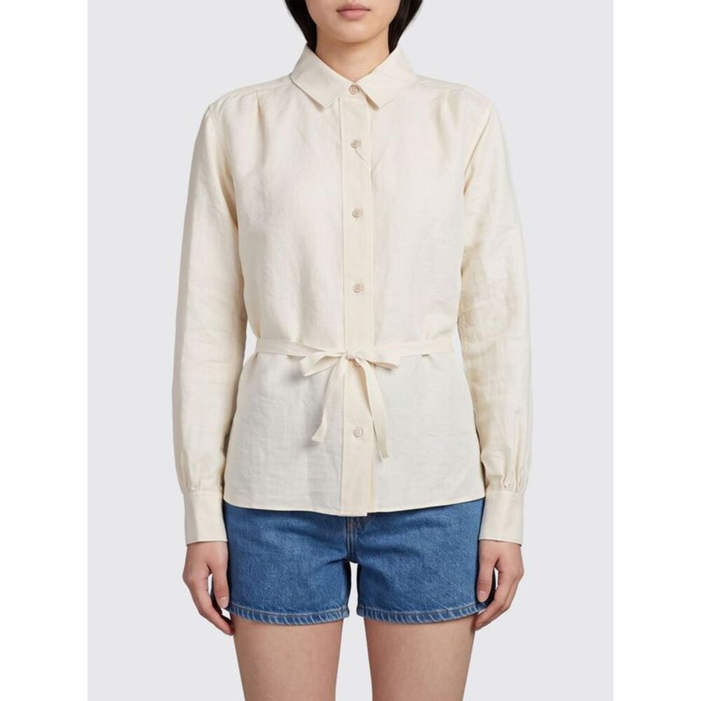 Maison Margiela Slim Fit Silk Shirt With Adjustable Waist Belt